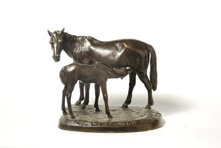 Paolo Troubetzkoy (Verbania, 1866 - Pallanza, 1938) CAVALLI Bronzo, cm. h....