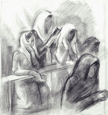 RAM (Ruggero Alfredo Michahelles) (Firenze, 1898 - 1976) LA PREGHIERA Matita...