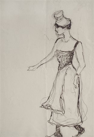 Moses Levy (Tunisi, 1885 - Viareggio, 1968) FIGURA China su carta, cm. 23x16