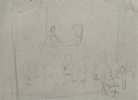 Renato Natali (Livorno, 1883 - 1979) STUDIO PER GIARDINO Matita su carta, cm....