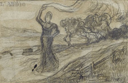 Ulvi Liegi (Livorno, 1858 - 1939) L’ADDIO Matita su carta, cm. 10x15 Firma in...