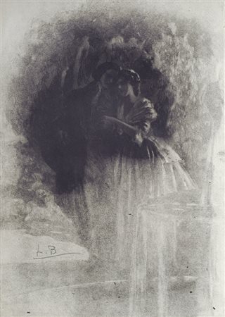 Lionello Balestrieri (Cetona, 1872 - 1958) IDILLIO AMOROSO Tecnica mista su...