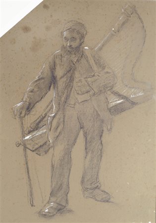 Alfonso Hollaender (Ratisbona, 1845 - Firenze, 1923) SUONATORE D’ARPA...