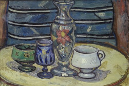 Moses Levy (Tunisi, 1885 - Viareggio, 1968) NATURA MORTA, 1944 Olio su...