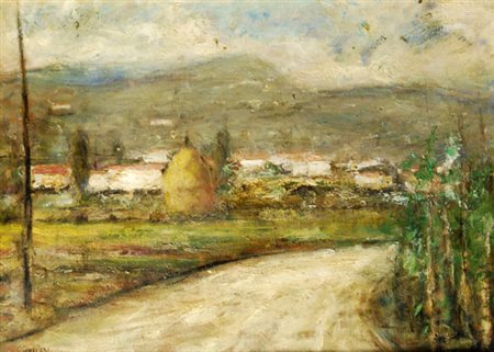 Sergio Scatizzi (Gragnano, 1918 - Firenze, 2009) PAESAGGIO CON PAGLIAIO, 1946...