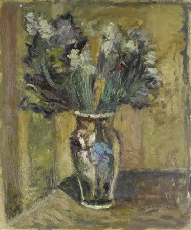 Mario Marcucci (Viareggio, 1910 - 1992) VASO DI FIORI, 1966 Olio su cartone...
