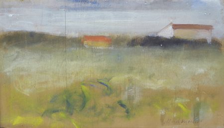 Mario Marcucci (Viareggio, 1910 - 1992) PAESAGGIO Olio su compensato, cm....