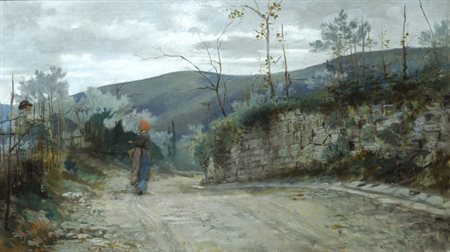 Giovanni Lessi (Firenze, 1852 - 1922) SCENA AGRESTE, 1880 Olio su tela, cm....