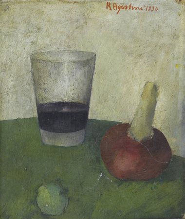 A. Agostini NATURA MORTA, 1930 Olio su cartone, cm. 28x24 Firma e data in...