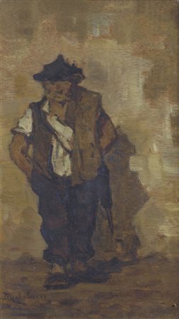 Luigi Michelacci (Meldola, 1879 - Firenze, 1959) VECCHIO Olio su tavola, cm....