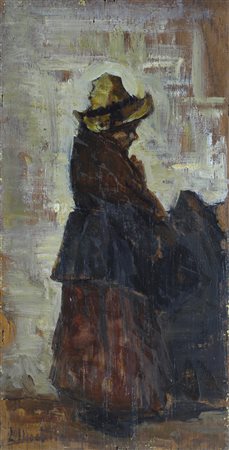 Luigi Michelacci (Meldola, 1879 - Firenze, 1959) VECCHIA Olio su tavoletta,...