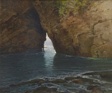 Salvatore Petruolo (Catanzaro, 1857 - Napoli, 1942) SCOGLIO DELLE SIRENE A...