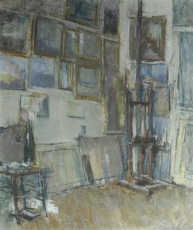 Gennaro Villani (Napoli, 1885 - Milano, 1949) LO STUDIO DELL’ARTISTA Pastello...