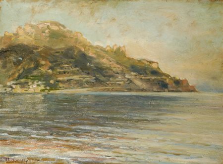 Alceste Campriani (Terni, 1848 - Napoli, 1933) GOLFO DI NAPOLI Olio su...