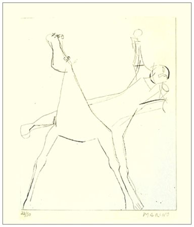 MARINO MARINI Pistoia 1901 – Viareggio 1980 L’idea 1950 Acquaforte es.22/50....