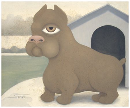 PIERO GNESI Pisa 1920 – 1995 Senza titolo Olio su tela 40 x 50. Firma in b. a...