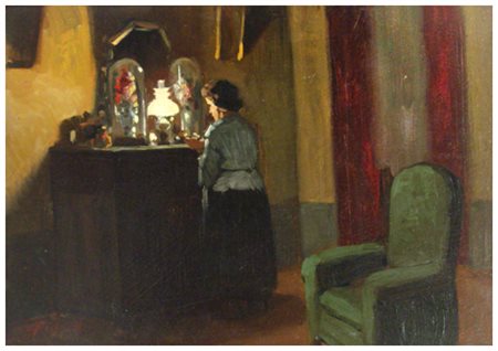 CAFIERO FILIPPELLI Livorno 1889 – 1973 Senza titolo Olio su tavola 25 x 35....