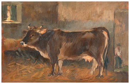 P. COMPARINI Senza titolo Olio su tavola 18,5 x 29. Firma in b. a d.