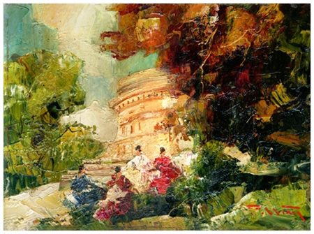 MARIO POBBIATI Milano 1887 – 1956 Senza titolo Olio su tavola 29 x 40. Firma...