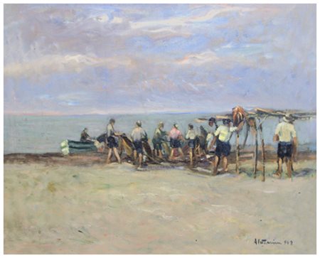 ALFREDO CATARSINI Viareggio 1899 – 1993 Senza titolo 1942 Olio su tavola 40 x...