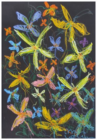 BRUNO LOCCI Cagliari 1937 – Savona 2010 Senza titolo (Flowers) Pastelli a...