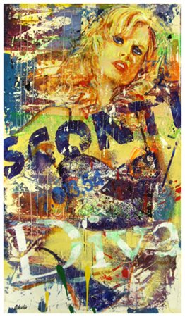 MAURINO DEL VECCHIO Sconti 2003 Olio su juta 65 x 40. Firma in b. a s.; sul...