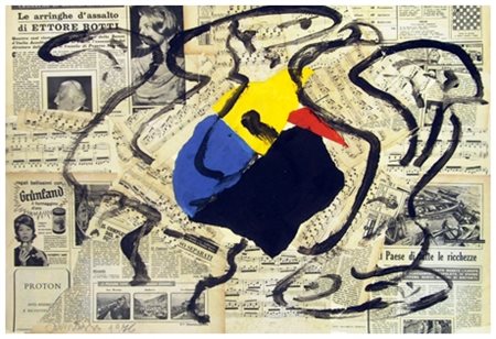 ARTURO CARMASSI Lucca 1925 Senza titolo 1976 Pittura e collage su cartone...