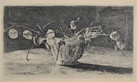 BARBISAN GIOVANNI Treviso 1914 - 1988 Alchechengi 1970 acquaforte es. 3/20...