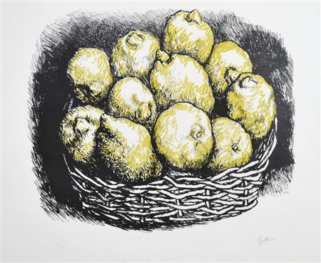 GUTTUSO RENATO Bagheria 1912 - Roma 1987 Cesto di limoni litografia es....