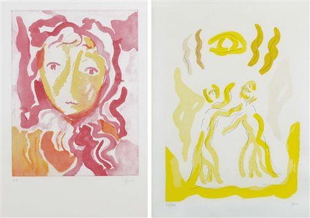 GUIDI VIRGILIO Roma 1892 - Venezia 1984 Volto - Figure nello spazio lotto di...