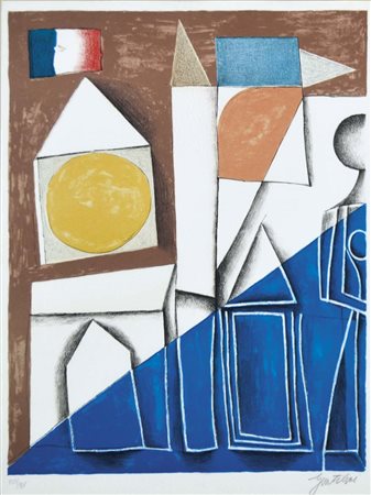 GENTILINI FRANCO Faenza 1909 - Roma 1981 Cattedrale litografia es. XVII/XXV...