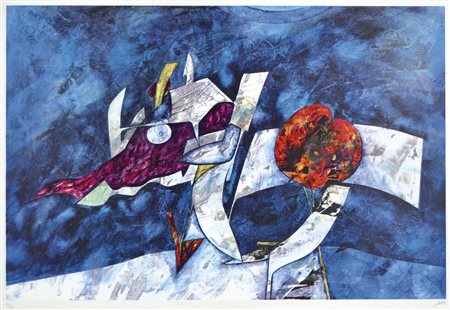 DOVA GIANNI Roma 1925 - Pisa 1991 senza titolo litografia es. 51/100 60x80...