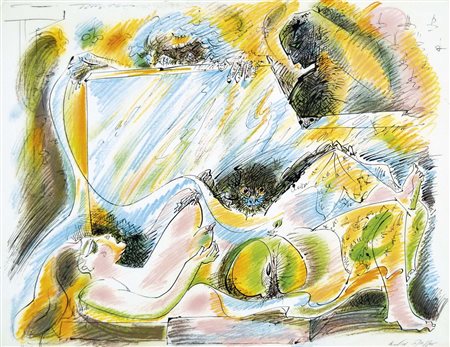 MASSON ANDRE' Balagny 1896 - Parigi 1987 Figura distesa litografia es. 38/125...