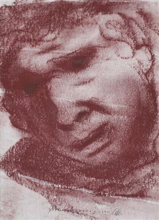 ANNIGONI PIETRO Milano 1910 - Firenze 1988 Volto disegno a sanguigna su carta...