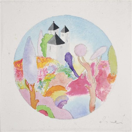 ALINARI LUCA Firenze 1943 senza titolo tecnica mista su carta intelata 25x25...