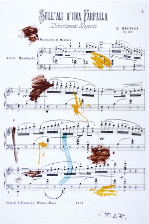 CHIARI GIUSEPPE Firenze 1926 - 2007 Sull'ali di una farfalla tecnica mista su...