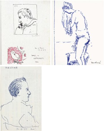 TAMBURI ORFEO Jesi 1910 - Parigi 1994 Soggetti vari lotto di 3 tecniche miste...