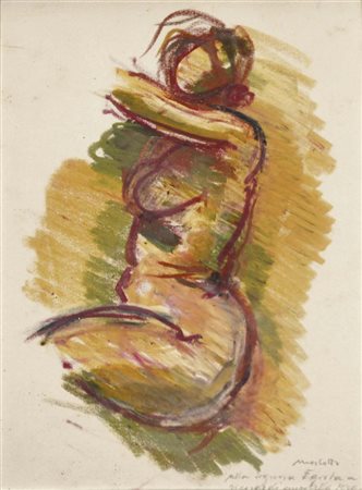 MORLOTTI ENNIO Lecco 1910 - Milano 1992 Figura tecnica mista su carta 46x36...