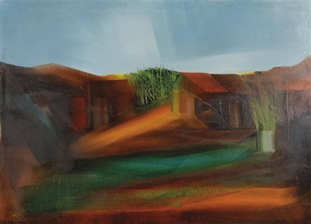 FAEL BRUNO Friuli 1935 Paesaggio olio su tela 50x70 firma in basso a sinistra...