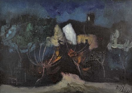 BERTACCO PIERO San Donà di Piave 1924 - 1984 Paesaggio olio su tela 50x70...