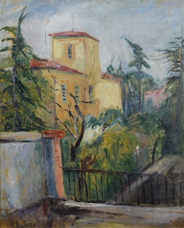 BUTERA REMIGIO Agrigento 1903 - Venezia 1968 Paesaggio (anni '30) olio su...