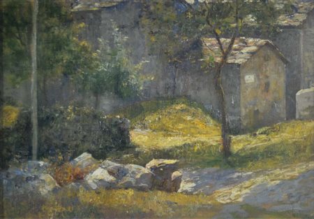 GIANI GIOVANNI Torino 1866 - 1936 Paesaggio piemontese 1929 olio su tavola...