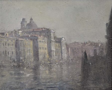 MASSAGRANDE MATTEO Padova 1959 Venezia olio e tecnica mista su tavola 40x50...