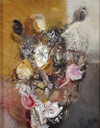 BANCHIERI GIUSEPPE Milano 1927 - Massa Carrara 1994 Vaso di fiori 1963 olio...