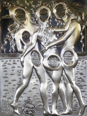 DALI' SALVADOR Figueres 1904 - 1989 Le tre grazie serigrafia su lastra...
