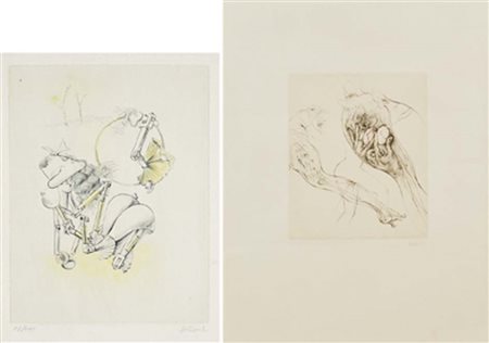 BELLMER HANS Katowice 1902 - Parigi 1975 Soggetti vari lotto di 2 acqueforti...