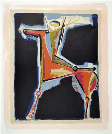 MARINI MARINO Pistoia 1901 - Viareggio (Lu) 1980 Cavaliere litografia es....