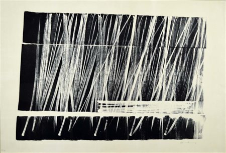 HARTUNG HANS Lipsia 1911 - 1990 senza titolo litografia es. 16/75 60x87 firma...