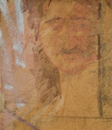 SEMEGHINI PIO Quistello 1879 - Verona 1964 Testa olio e tempera su cartoncino...