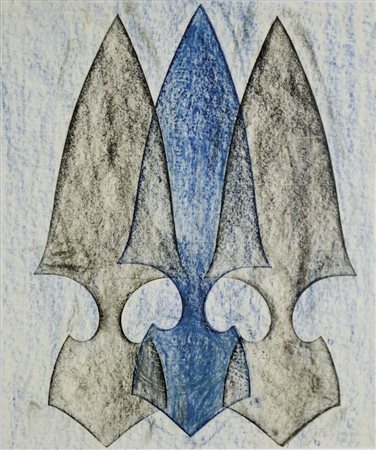 TAAFFEE PHILIP New Jersey 1955 Totem 1989 tecnica mista su carta 42x35 firma...